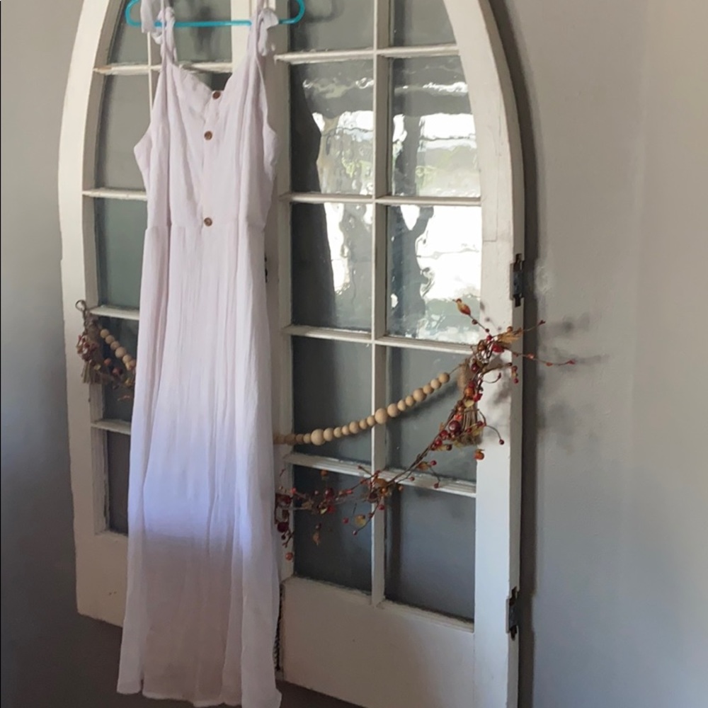 White gauzy midi dress dream